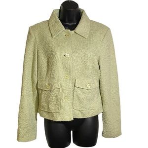 Stoosh Blazer Textured Button Front Lined Blazer Sage Green Women’s Size Medium
